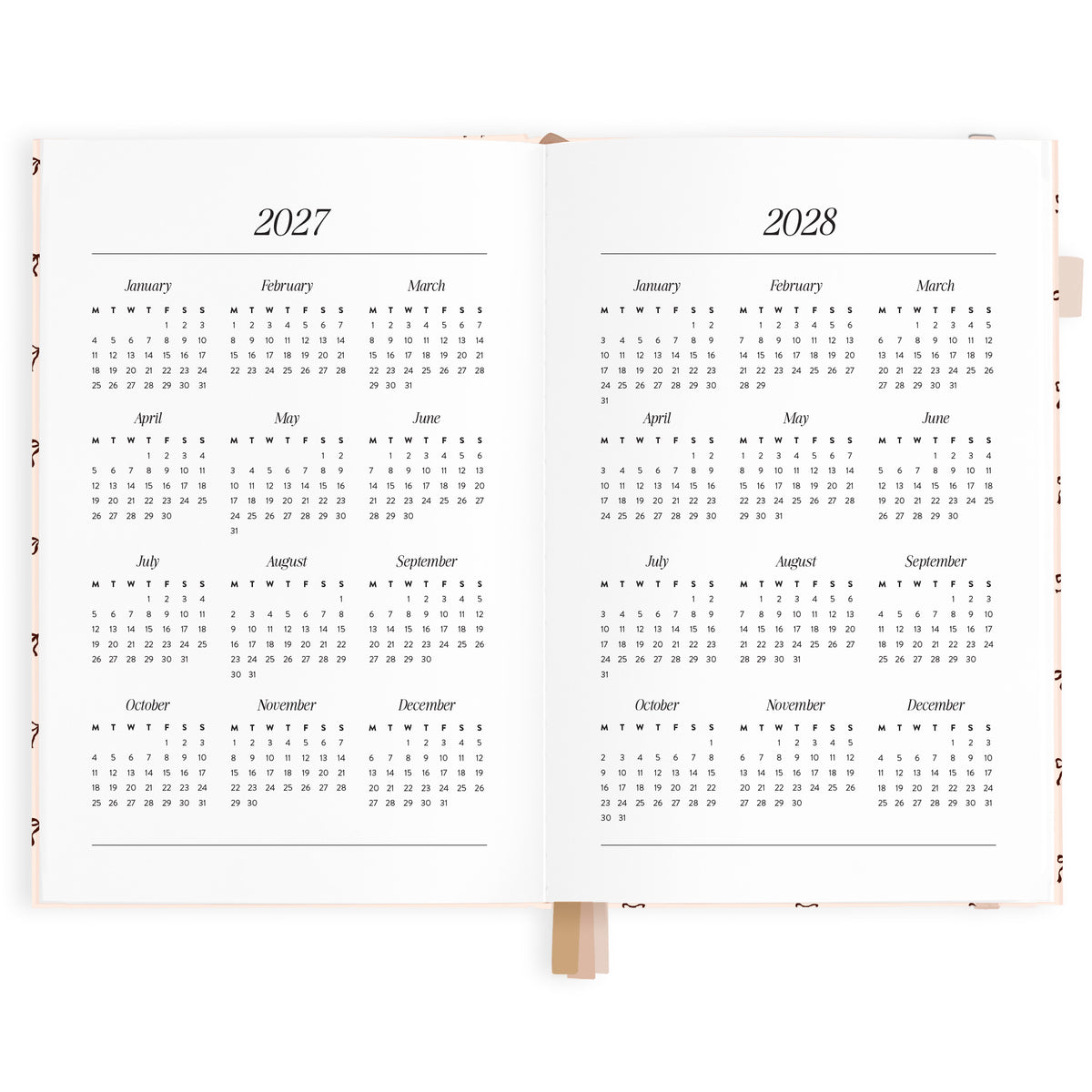 2027 A5 Vertical Planner - French Bows - PRE-ORDER (25 SEPTEMBER)