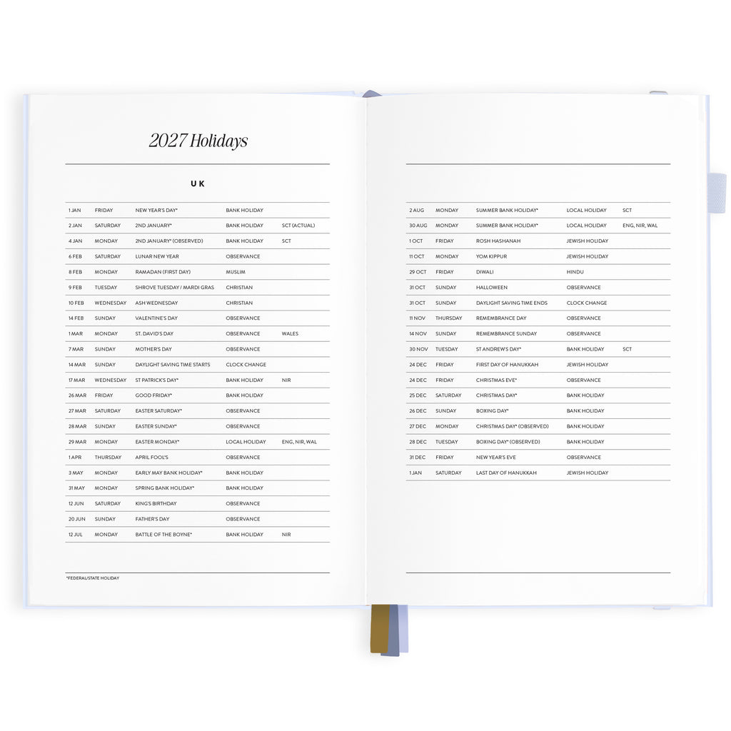 2027 A5 Vertical Planner - Powder - PRE-ORDER (25 SEPTEMBER)