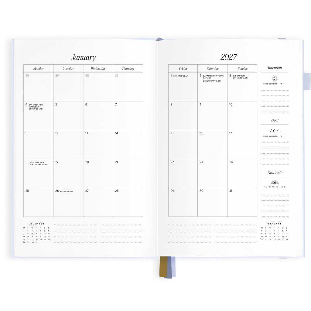 2027 A5 Vertical Planner - Powder - PRE-ORDER (25 SEPTEMBER)