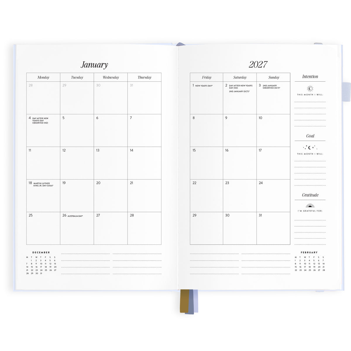 2027 A5 Vertical Planner - Powder - PRE-ORDER (25 SEPTEMBER)