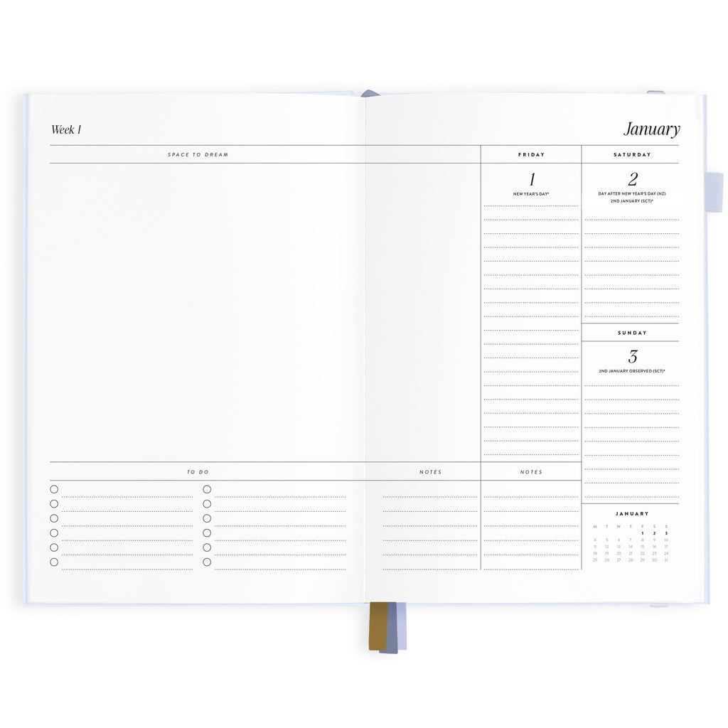 2027 A5 Vertical Planner - Powder - PRE-ORDER (25 SEPTEMBER)