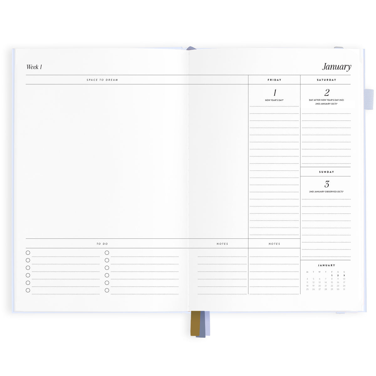 2027 A5 Vertical Planner - Powder - PRE-ORDER (25 SEPTEMBER)