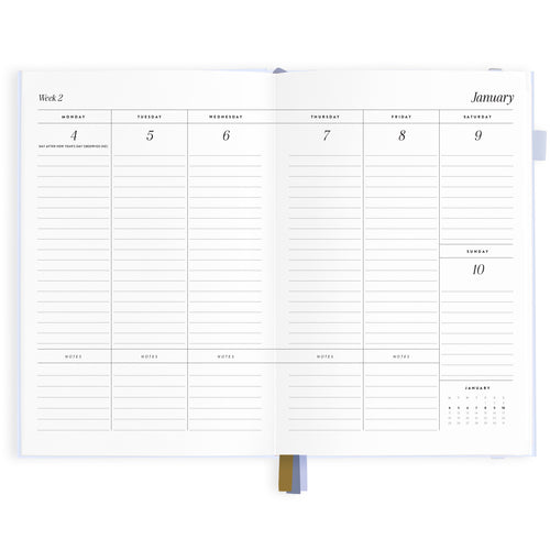 2027 A5 Vertical Planner - Powder - PRE-ORDER (15 SEPTEMBER)