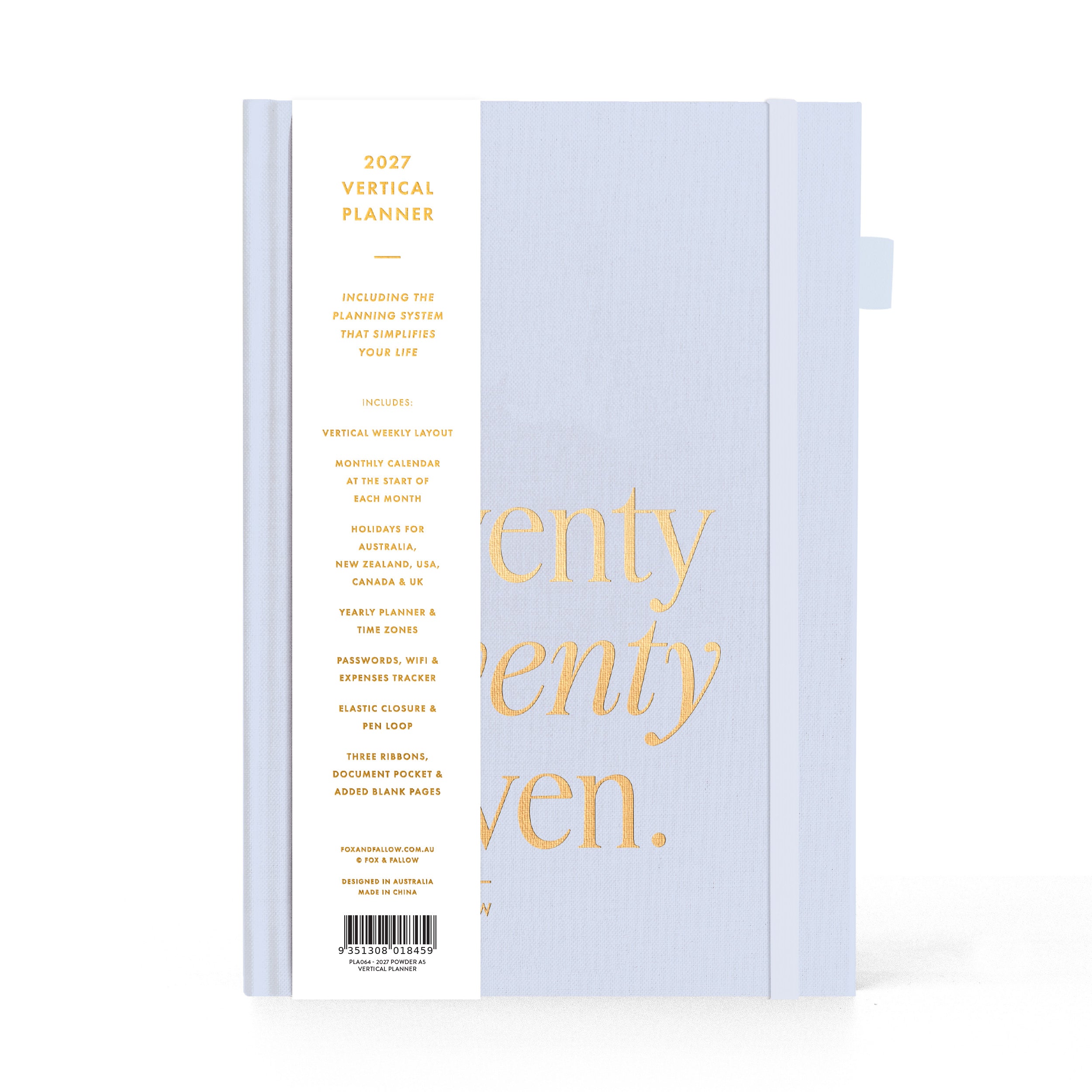 2027 A5 Vertical Planner - Powder - PRE-ORDER (15 SEPTEMBER)