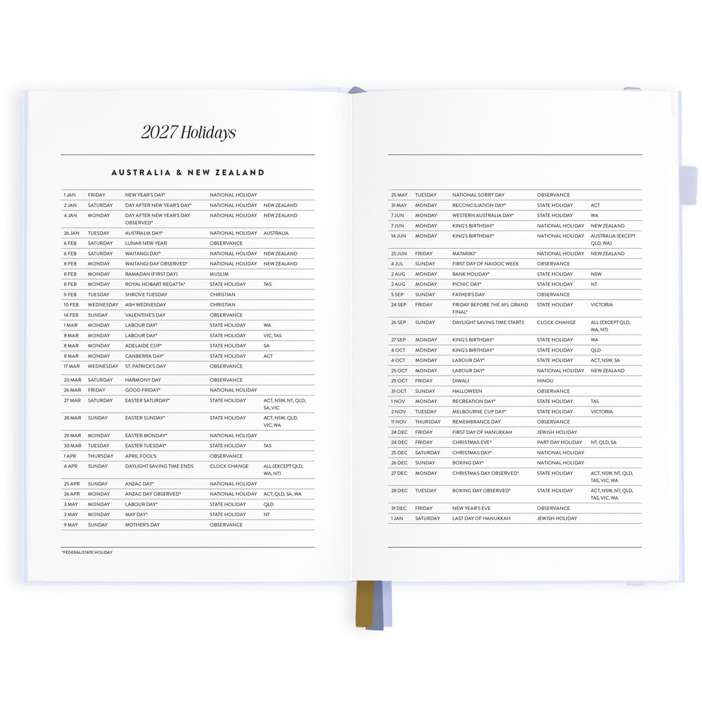 2027 A5 Vertical Planner - Powder - PRE-ORDER (25 SEPTEMBER)