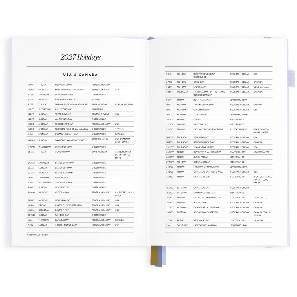 2027 A5 Vertical Planner - Powder - PRE-ORDER (25 SEPTEMBER)