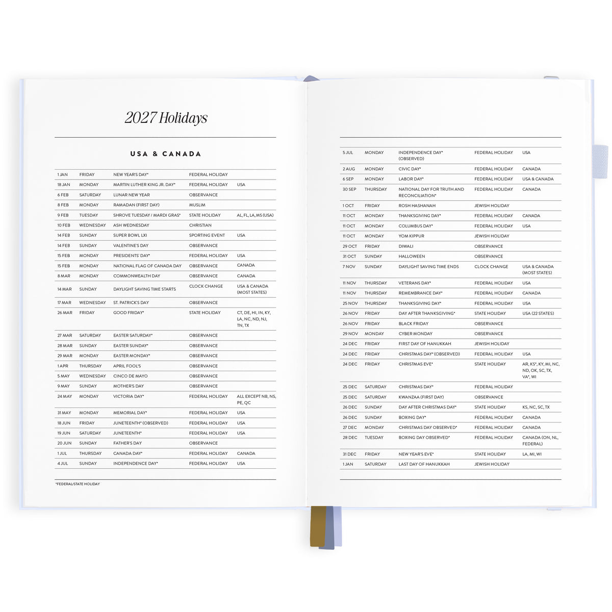 2027 A5 Vertical Planner - Powder - PRE-ORDER (25 SEPTEMBER)