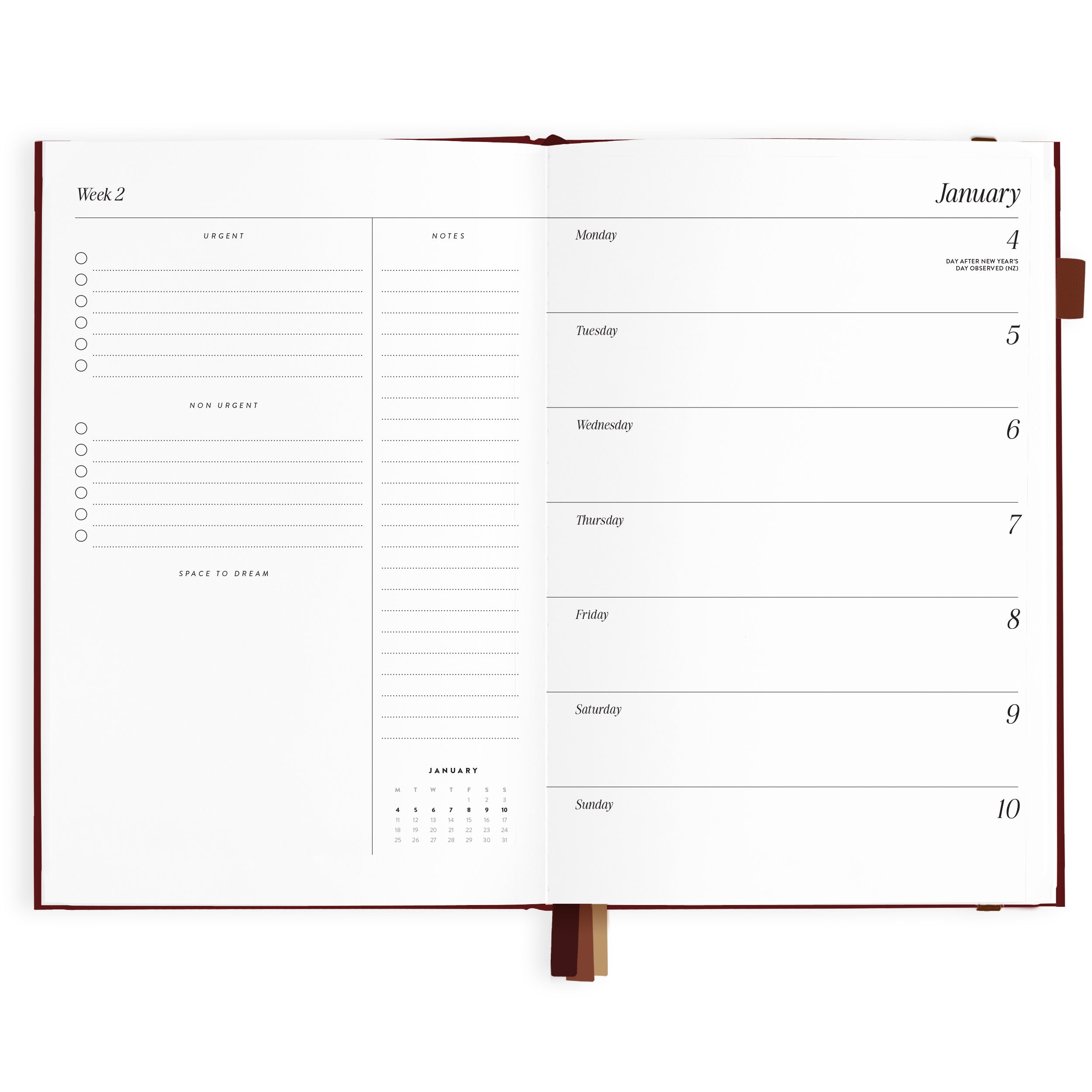 2027 A5 Horizontal Planner - Cherry - PRE-ORDER (15 SEPTEMBER)