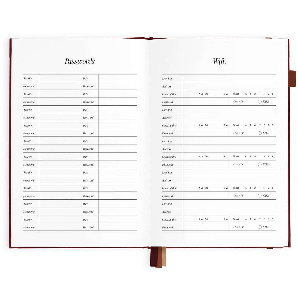 2027 A5 Horizontal Planner - Cherry - PRE-ORDER (25 SEPTEMBER)