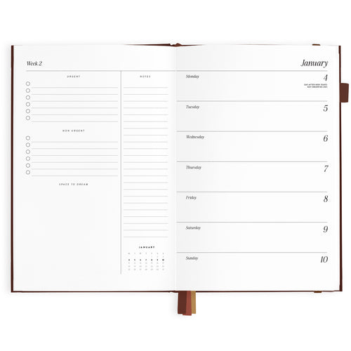2027 A5 Horizontal Planner - Cherry - PRE-ORDER (SEPTEMBER)