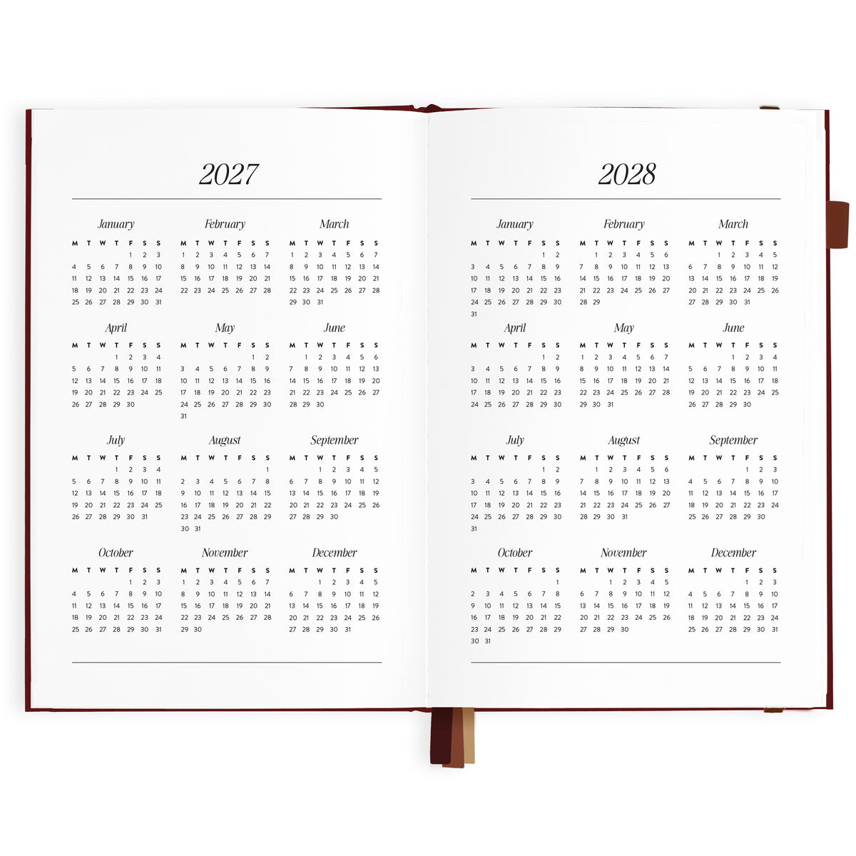 2027 A5 Horizontal Planner - Cherry - PRE-ORDER (25 SEPTEMBER)