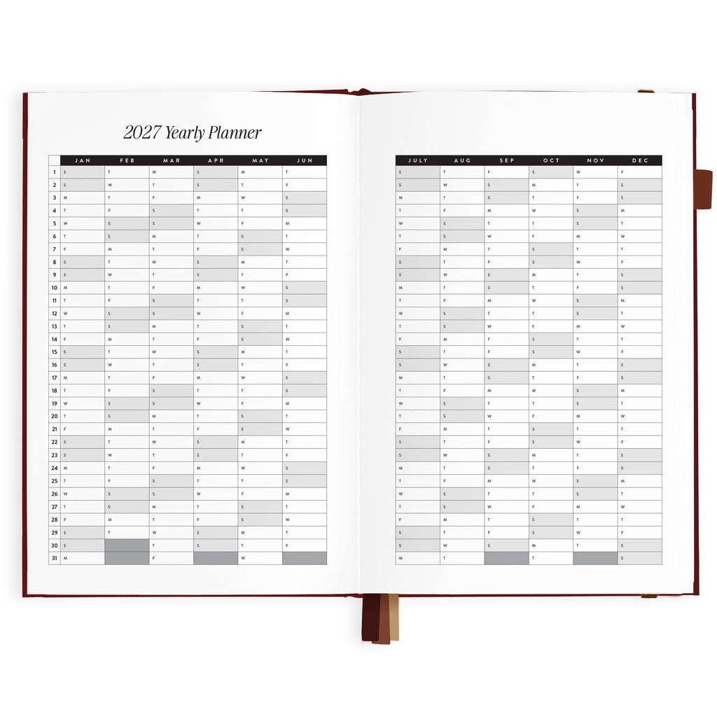 2027 A5 Horizontal Planner - Cherry - PRE-ORDER (25 SEPTEMBER)