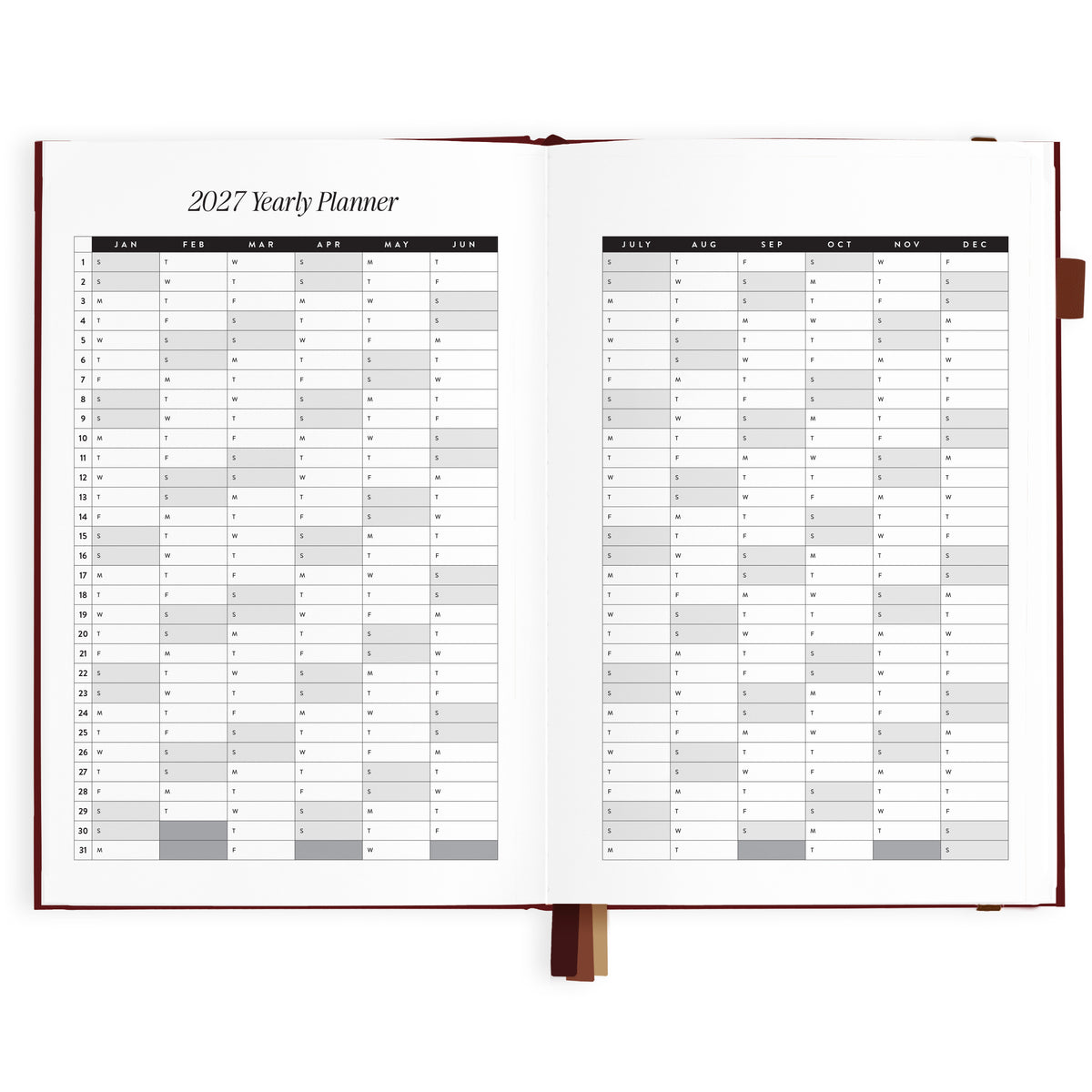 2027 A5 Horizontal Planner - Cherry - PRE-ORDER (25 SEPTEMBER)