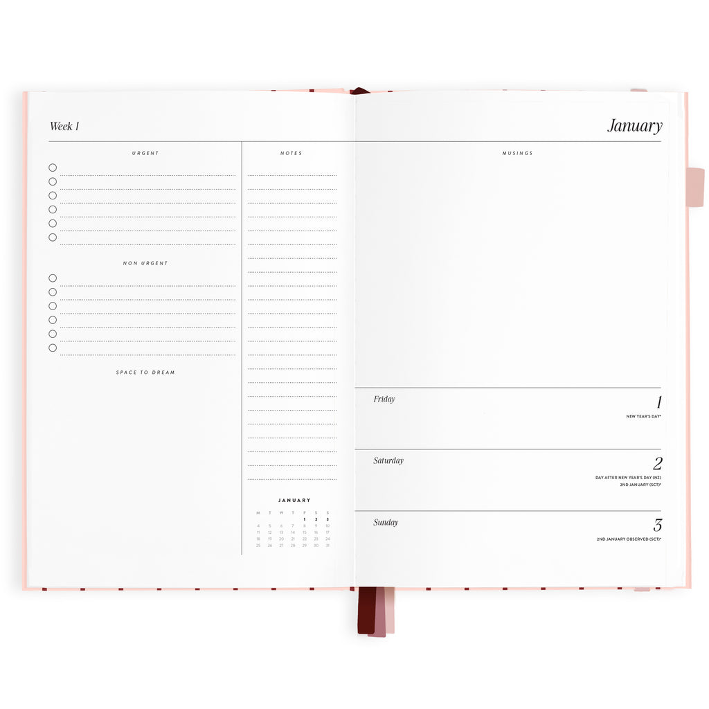 2027 A5 Horizontal Planner - Rosé Pinstripe - PRE-ORDER (25 SEPTEMBER)