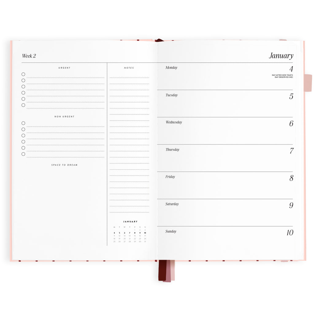 2027 A5 Horizontal Planner - Rosé Pinstripe - PRE-ORDER (25 SEPTEMBER)