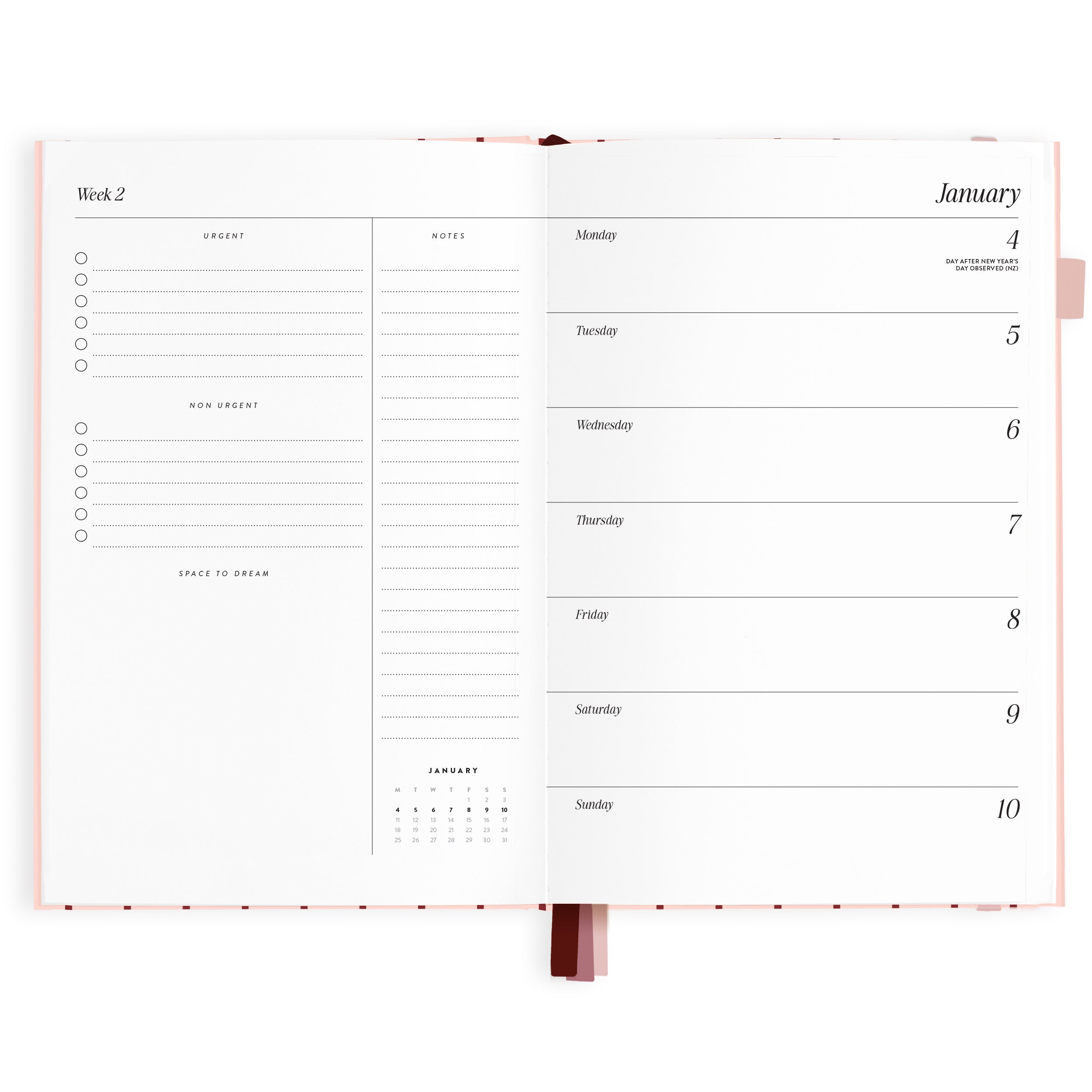 2027 A5 Horizontal Planner - Rosé Pinstripe - PRE-ORDER (15 SEPTEMBER)