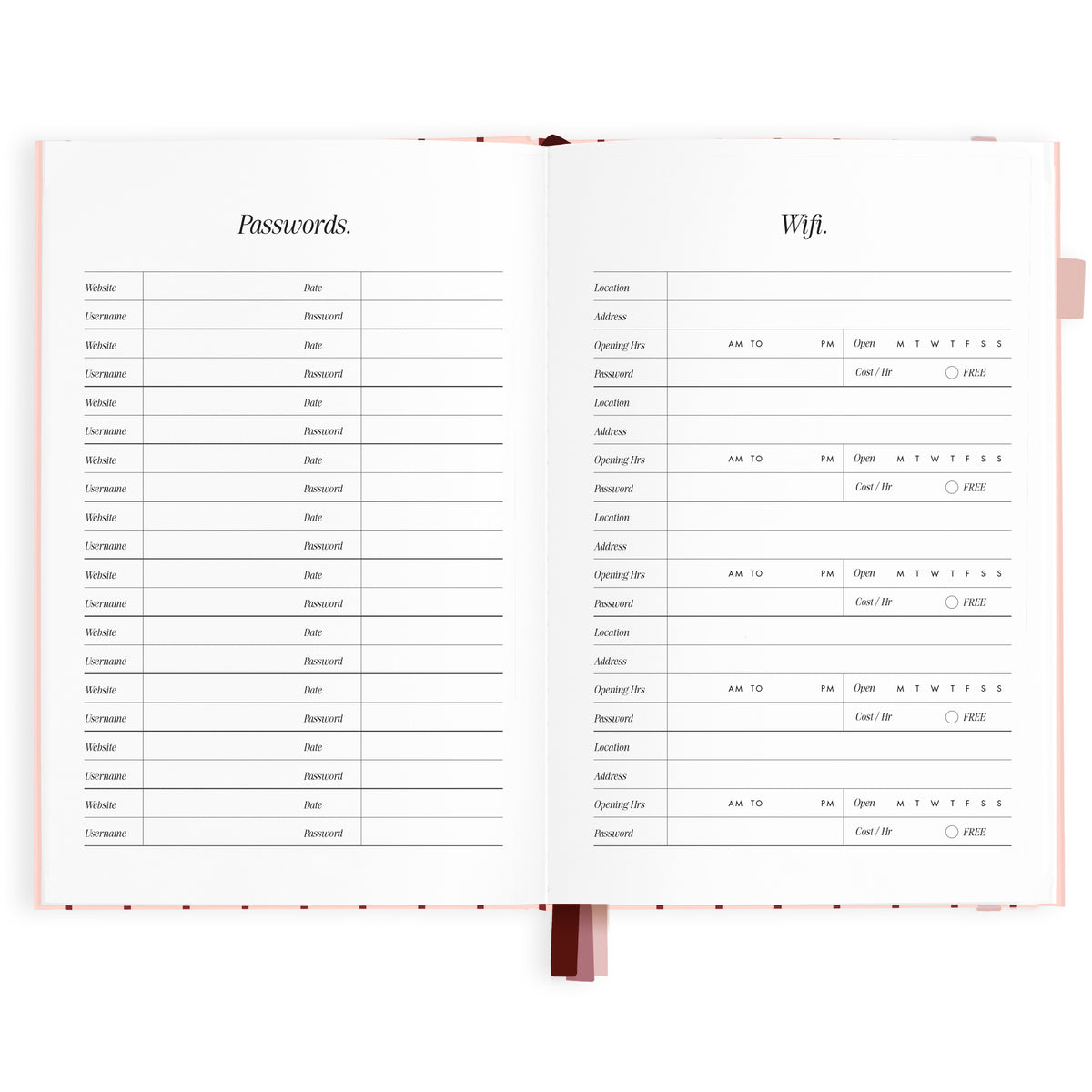 2027 A5 Horizontal Planner - Rosé Pinstripe - PRE-ORDER (25 SEPTEMBER)