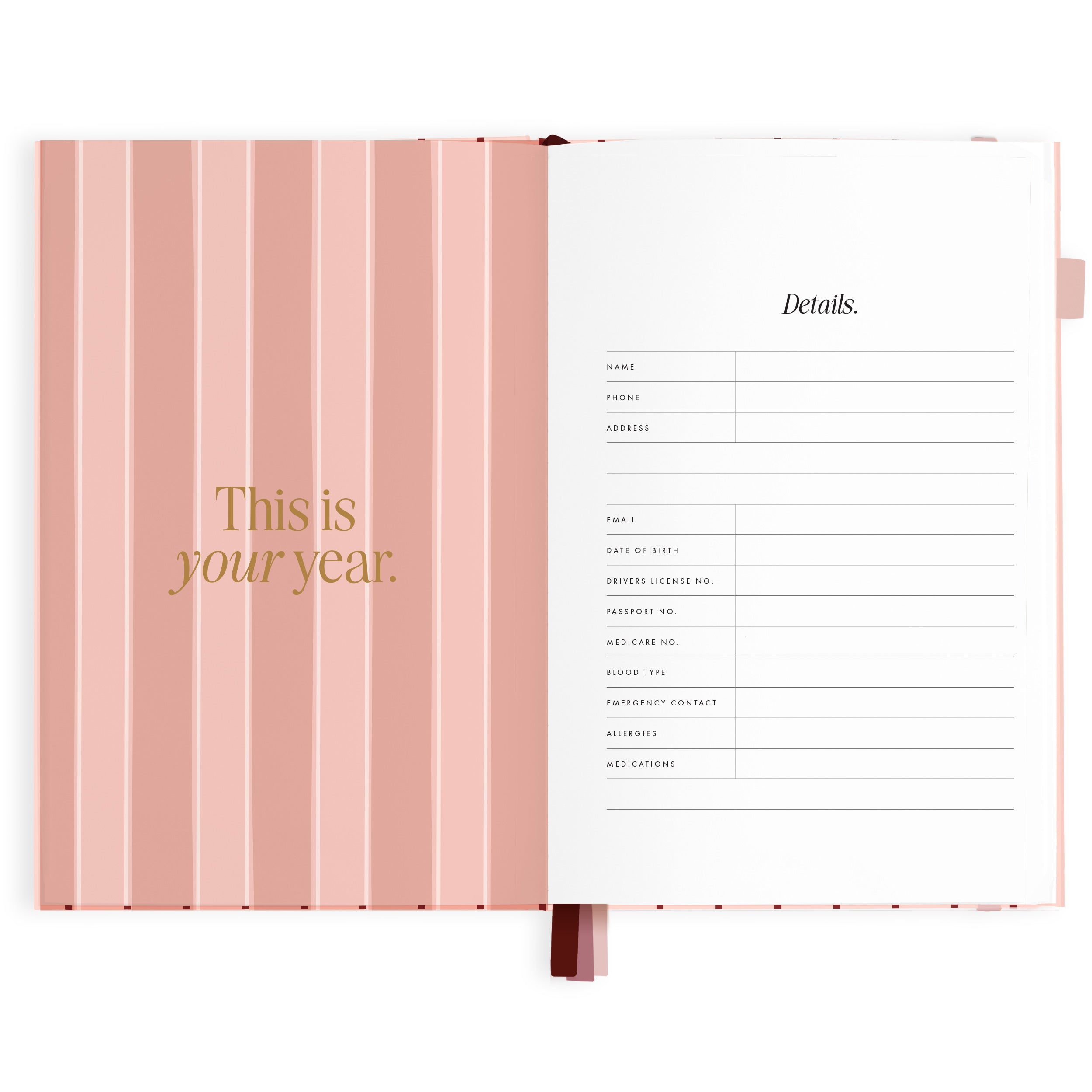 2027 A5 Horizontal Planner - Rosé Pinstripe - PRE-ORDER (15 SEPTEMBER)