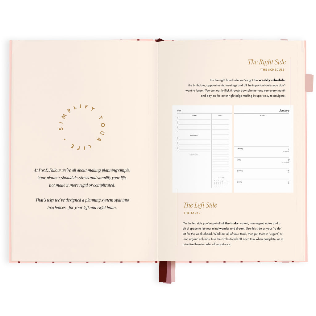 2027 A5 Horizontal Planner - Rosé Pinstripe - PRE-ORDER (25 SEPTEMBER)