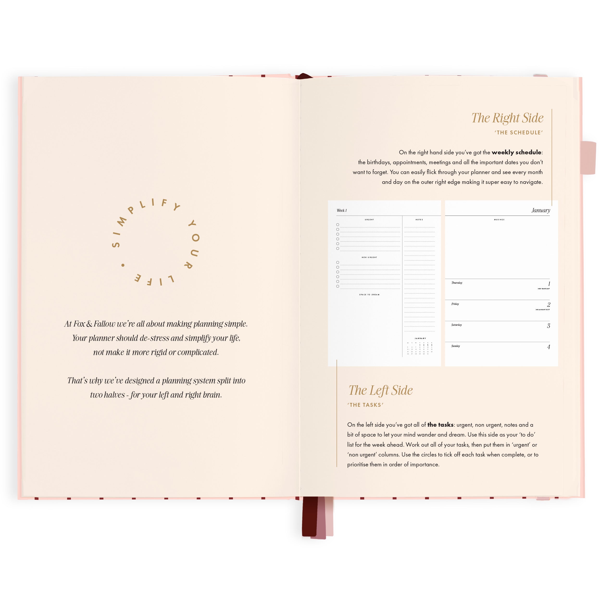 2027 A5 Horizontal Planner - Rosé Pinstripe - PRE-ORDER (15 SEPTEMBER)