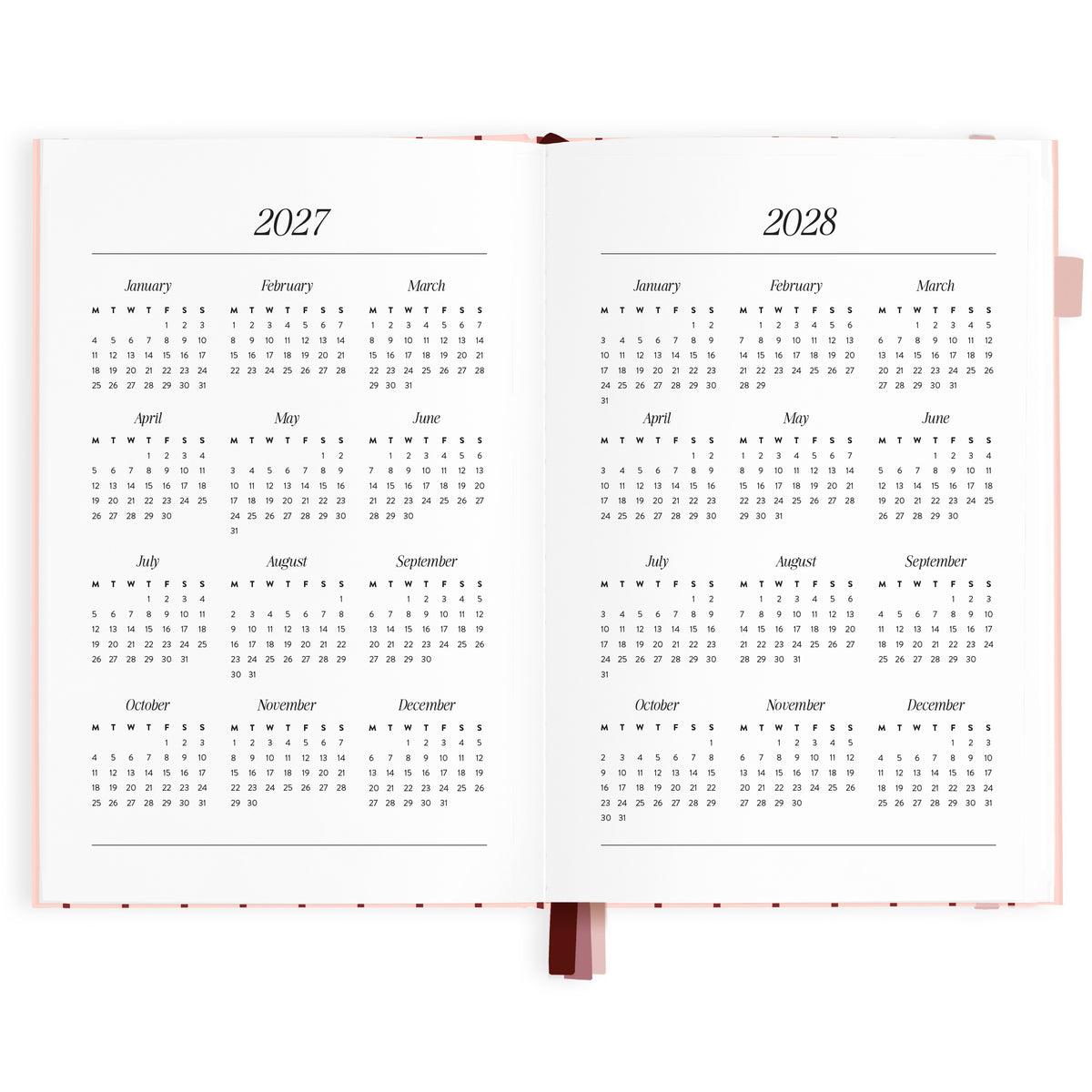 2027 A5 Horizontal Planner - Rosé Pinstripe - PRE-ORDER (25 SEPTEMBER)