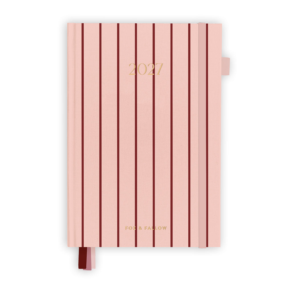 2027 A5 Horizontal Planner - Rosé Pinstripe - PRE-ORDER (SEPTEMBER)