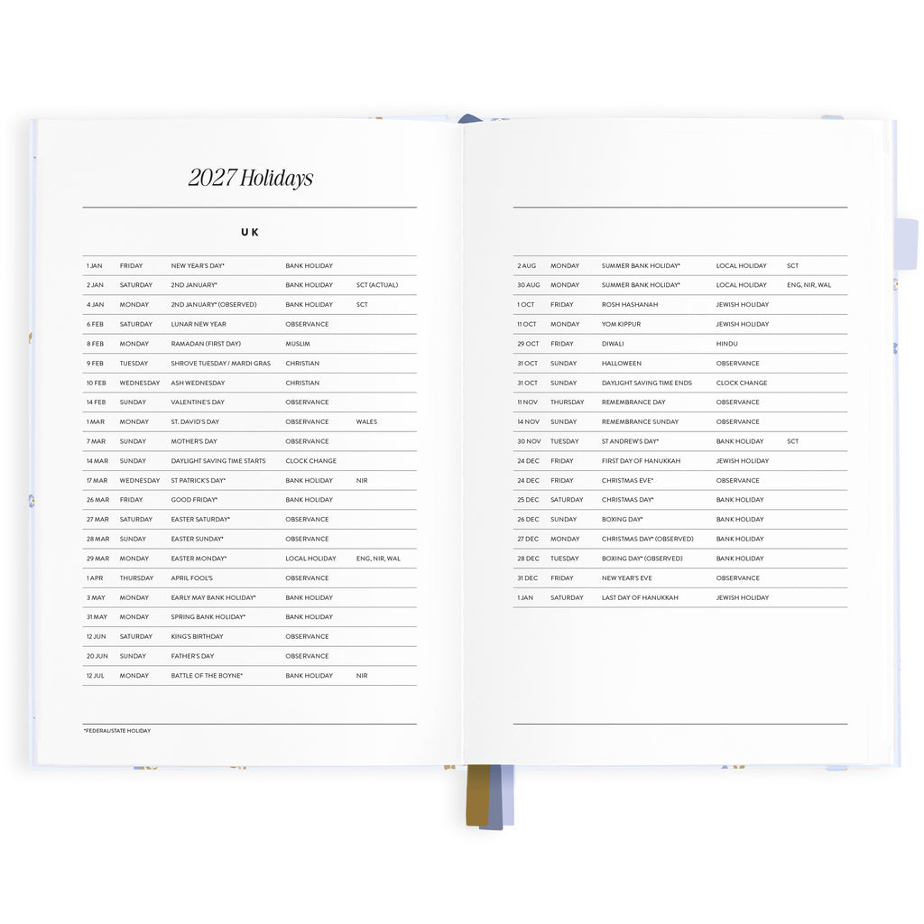 2027 A5 Horizontal Planner - Cornflower - PRE-ORDER (25 SEPTEMBER)