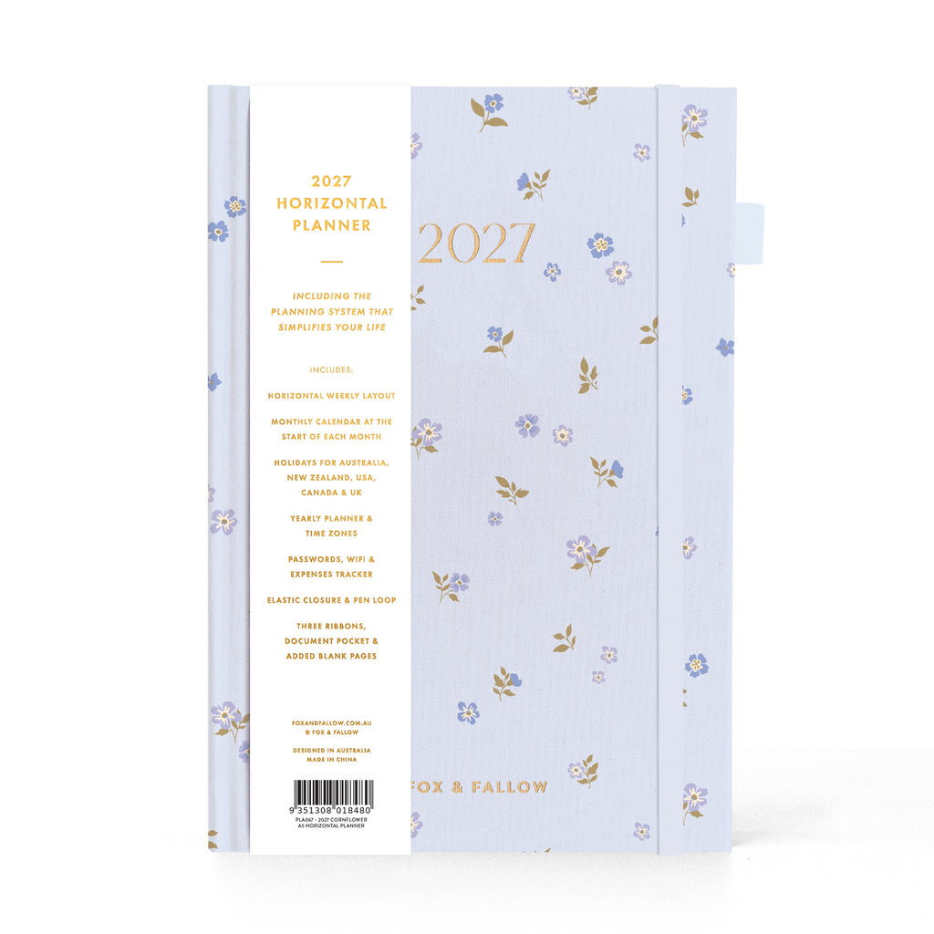 2027 A5 Horizontal Planner - Cornflower - PRE-ORDER (25 SEPTEMBER)