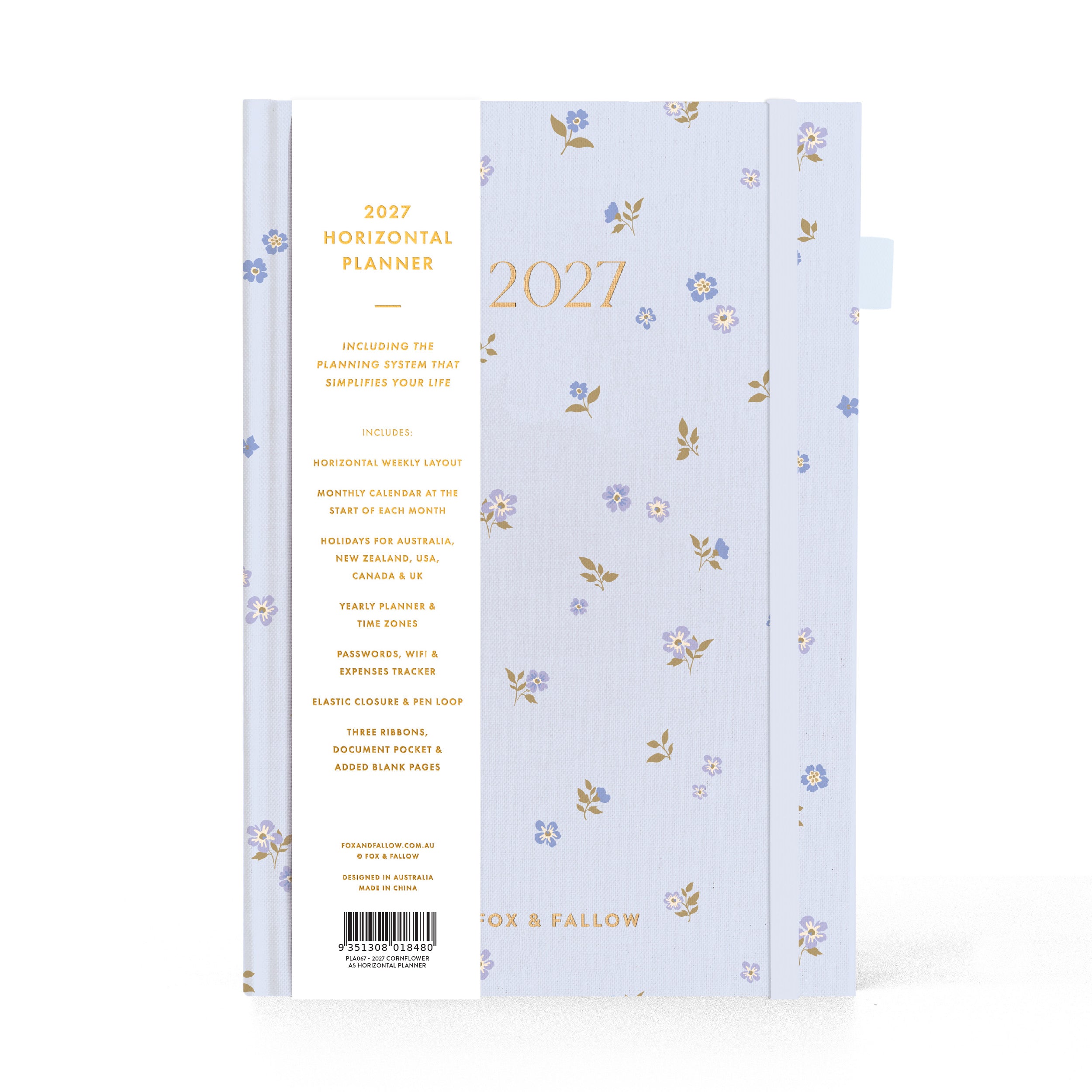 2027 A5 Horizontal Planner - Cornflower - PRE-ORDER (15 SEPTEMBER)