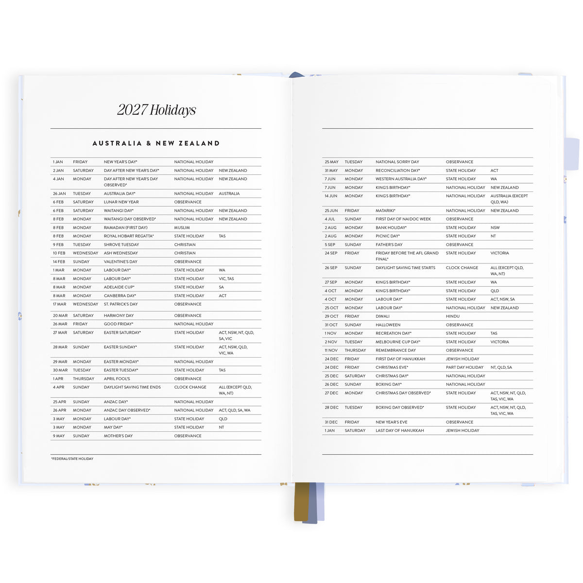 2027 A5 Horizontal Planner - Cornflower - PRE-ORDER (25 SEPTEMBER)