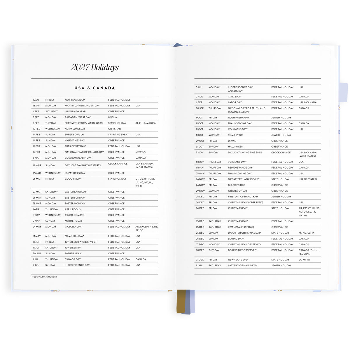 2027 A5 Horizontal Planner - Cornflower - PRE-ORDER (25 SEPTEMBER)