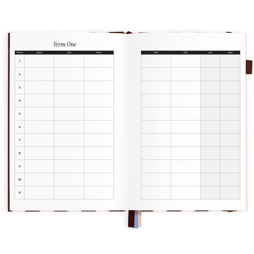 2027 A5 Academic Vertical Planner - Chocolate Stripe - PRE-ORDER (25 SEPTEMBER)