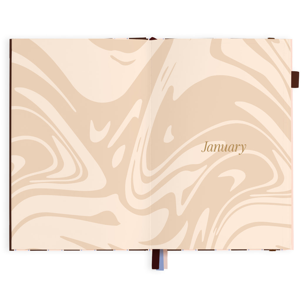 2027 A5 Academic Vertical Planner - Chocolate Stripe - PRE-ORDER (25 SEPTEMBER)