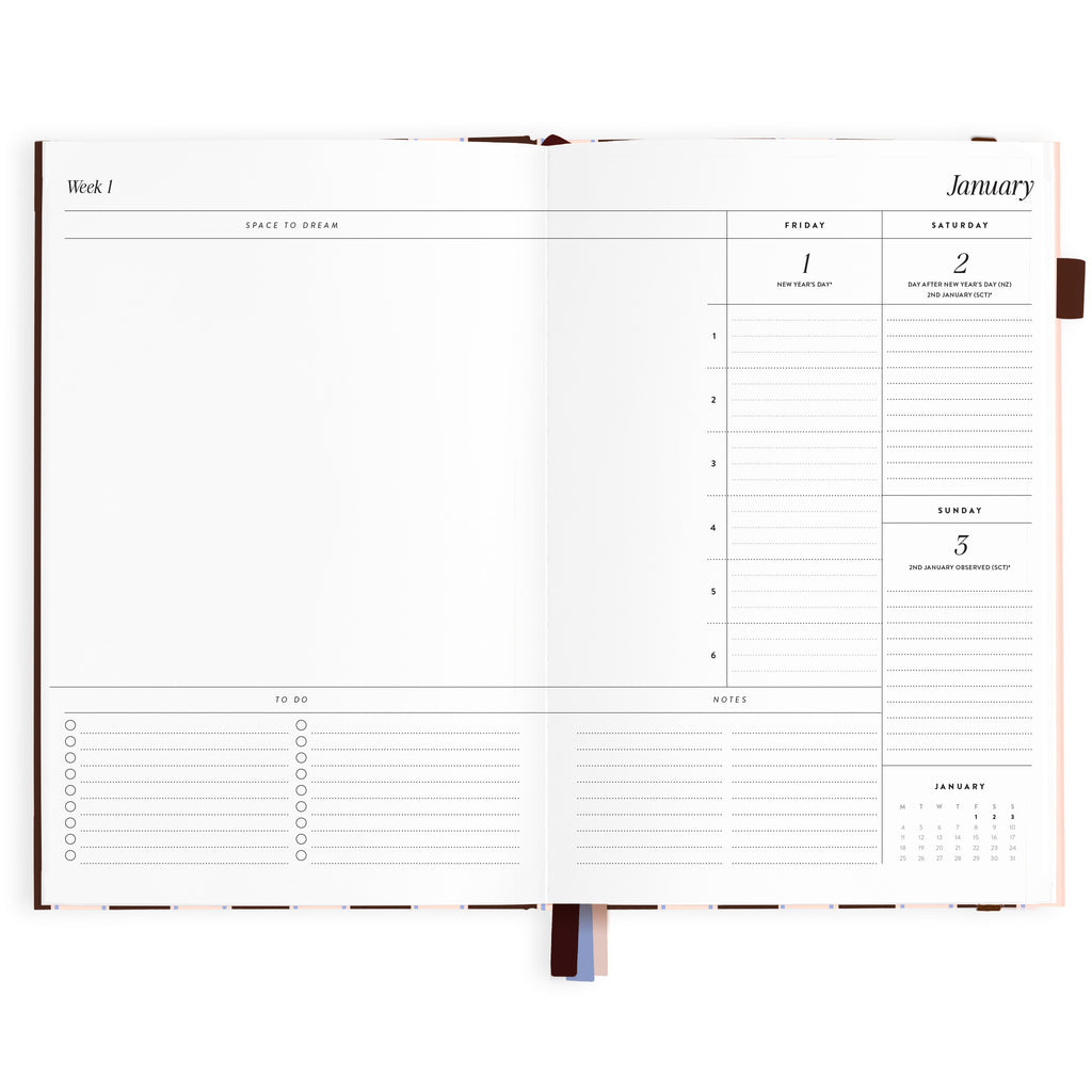 2027 A5 Academic Vertical Planner - Chocolate Stripe - PRE-ORDER (25 SEPTEMBER)