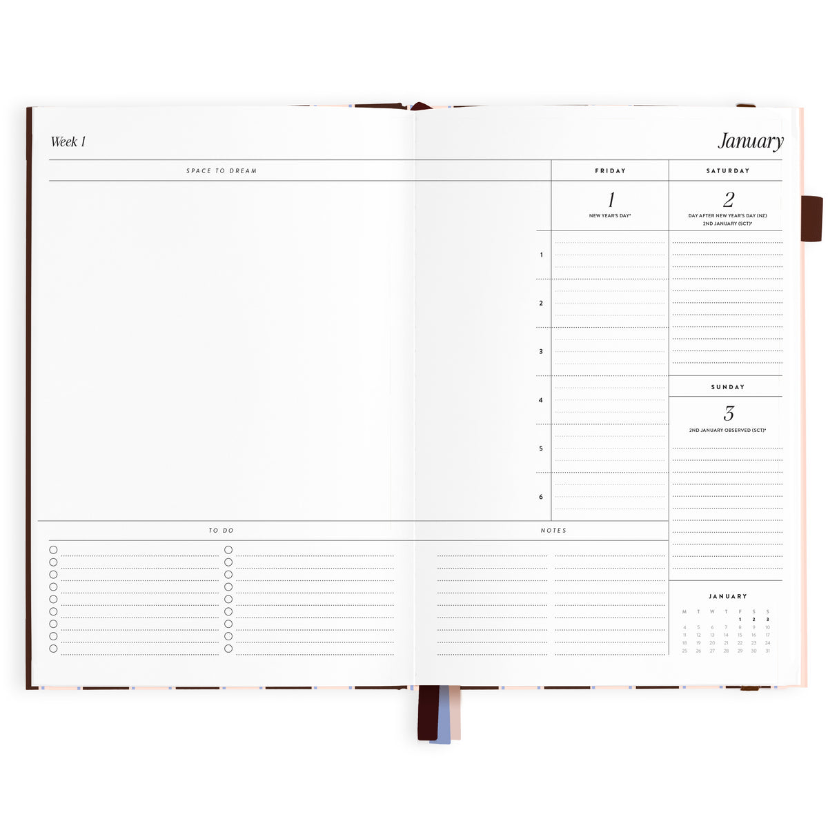 2027 A5 Academic Vertical Planner - Chocolate Stripe - PRE-ORDER (25 SEPTEMBER)