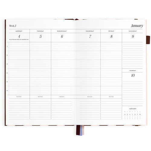 2027 A5 Academic Vertical Planner - Chocolate Stripe - PRE-ORDER (15 SEPTEMBER)