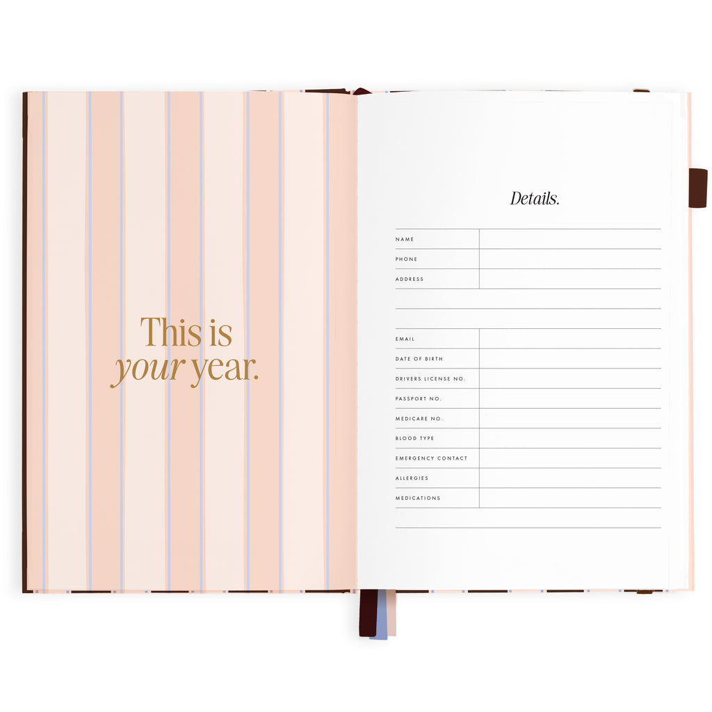 2027 A5 Academic Vertical Planner - Chocolate Stripe - PRE-ORDER (25 SEPTEMBER)