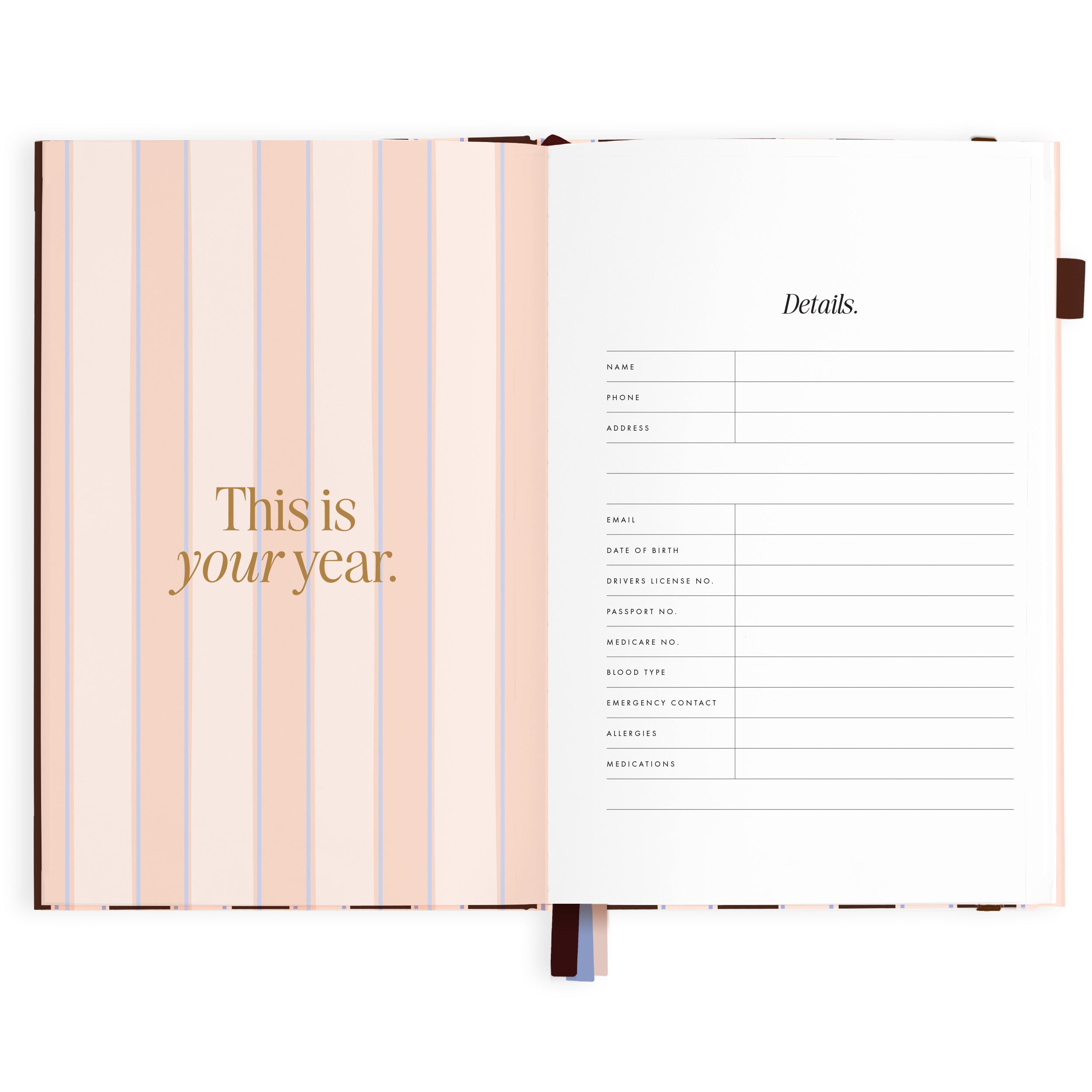 2027 A5 Academic Vertical Planner - Chocolate Stripe - PRE-ORDER (15 SEPTEMBER)