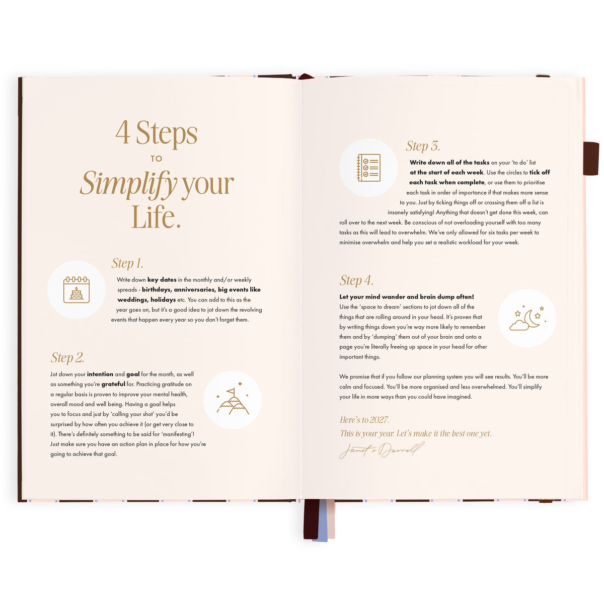 2027 A5 Academic Vertical Planner - Chocolate Stripe - PRE-ORDER (25 SEPTEMBER)