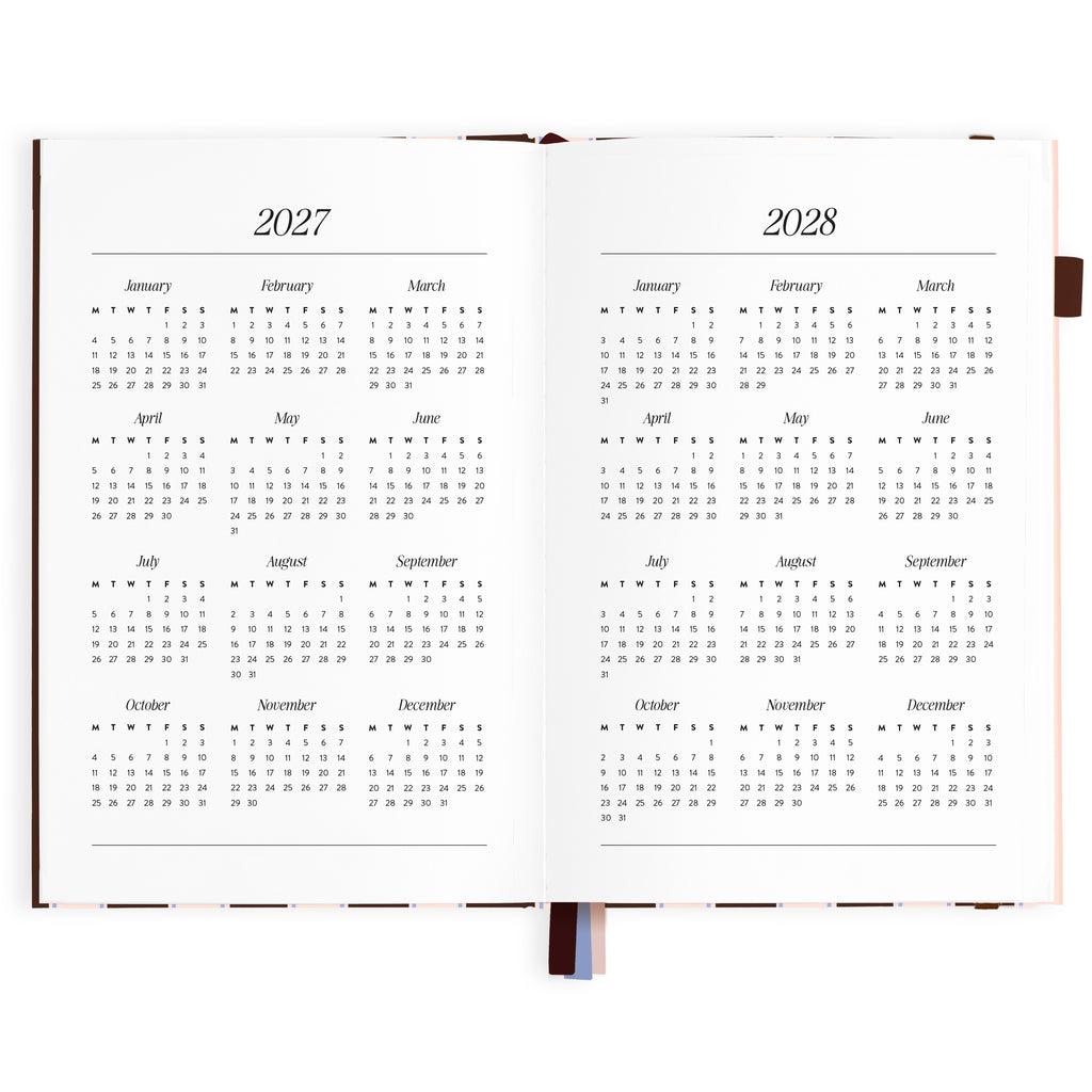 2027 A5 Academic Vertical Planner - Chocolate Stripe - PRE-ORDER (25 SEPTEMBER)