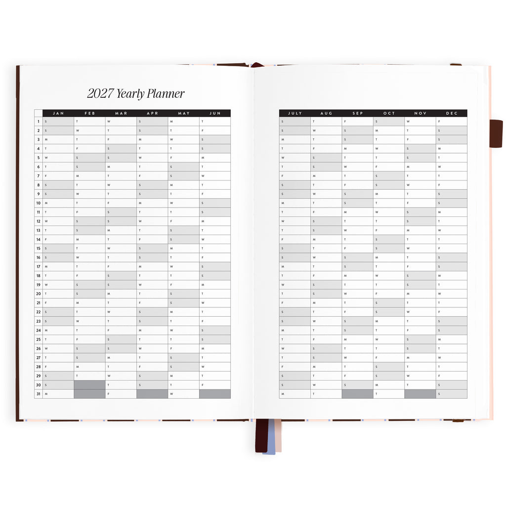 2027 A5 Academic Vertical Planner - Chocolate Stripe - PRE-ORDER (25 SEPTEMBER)