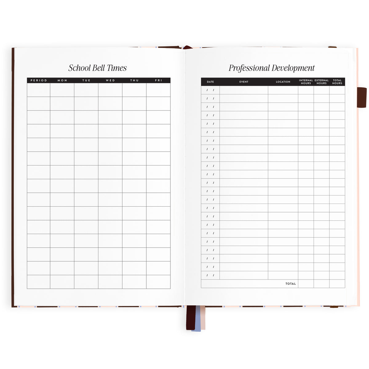 2027 A5 Academic Vertical Planner - Chocolate Stripe - PRE-ORDER (25 SEPTEMBER)