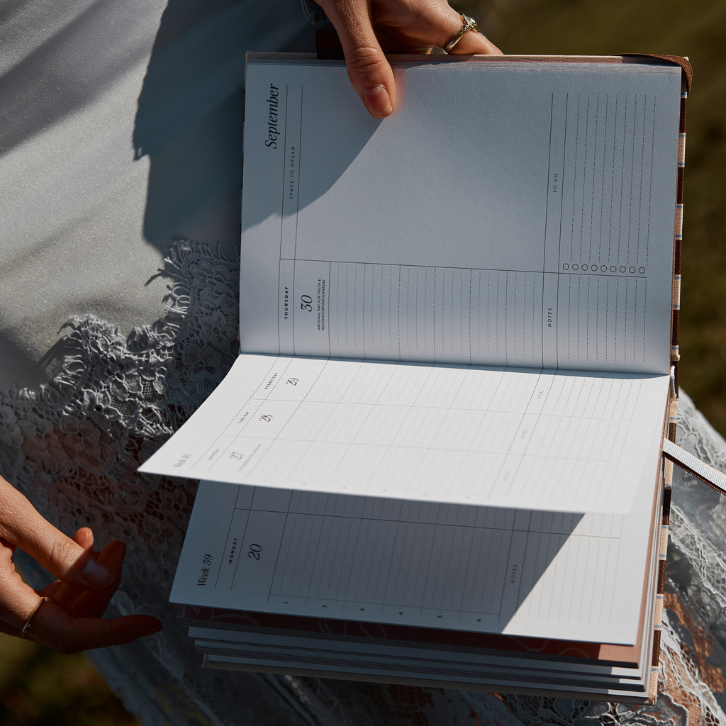 2027 A5 Academic Vertical Planner - Chocolate Stripe - PRE-ORDER (25 SEPTEMBER)