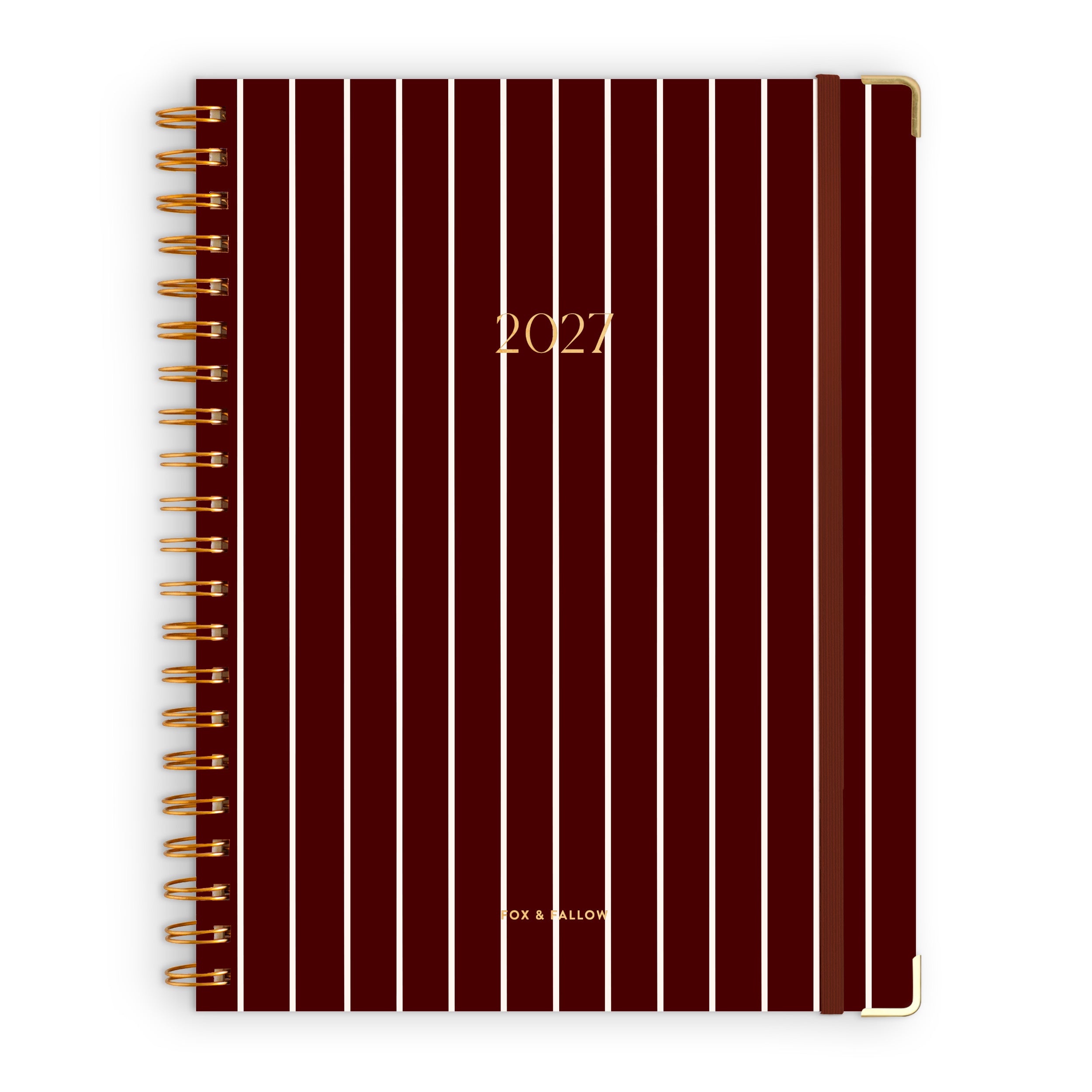 2027 A4 Academic Vertical Planner - Merlot Pinstripe - PRE-ORDER (15 SEPTEMBER)