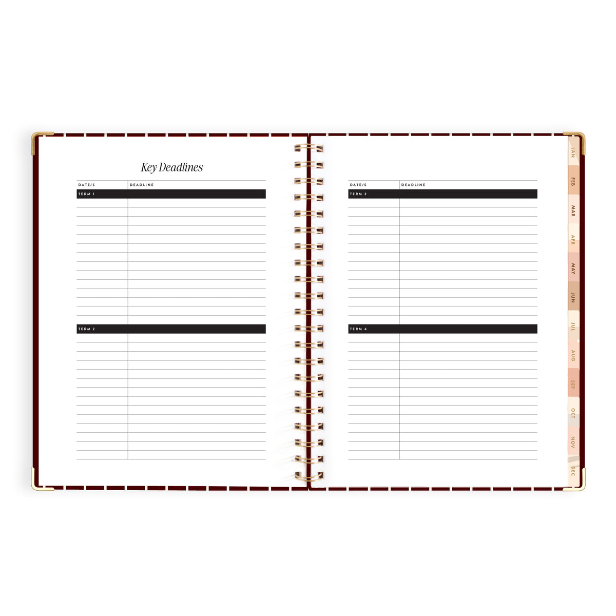 2027 A4 Academic Vertical Planner - Merlot Pinstripe - PRE-ORDER (25 SEPTEMBER)