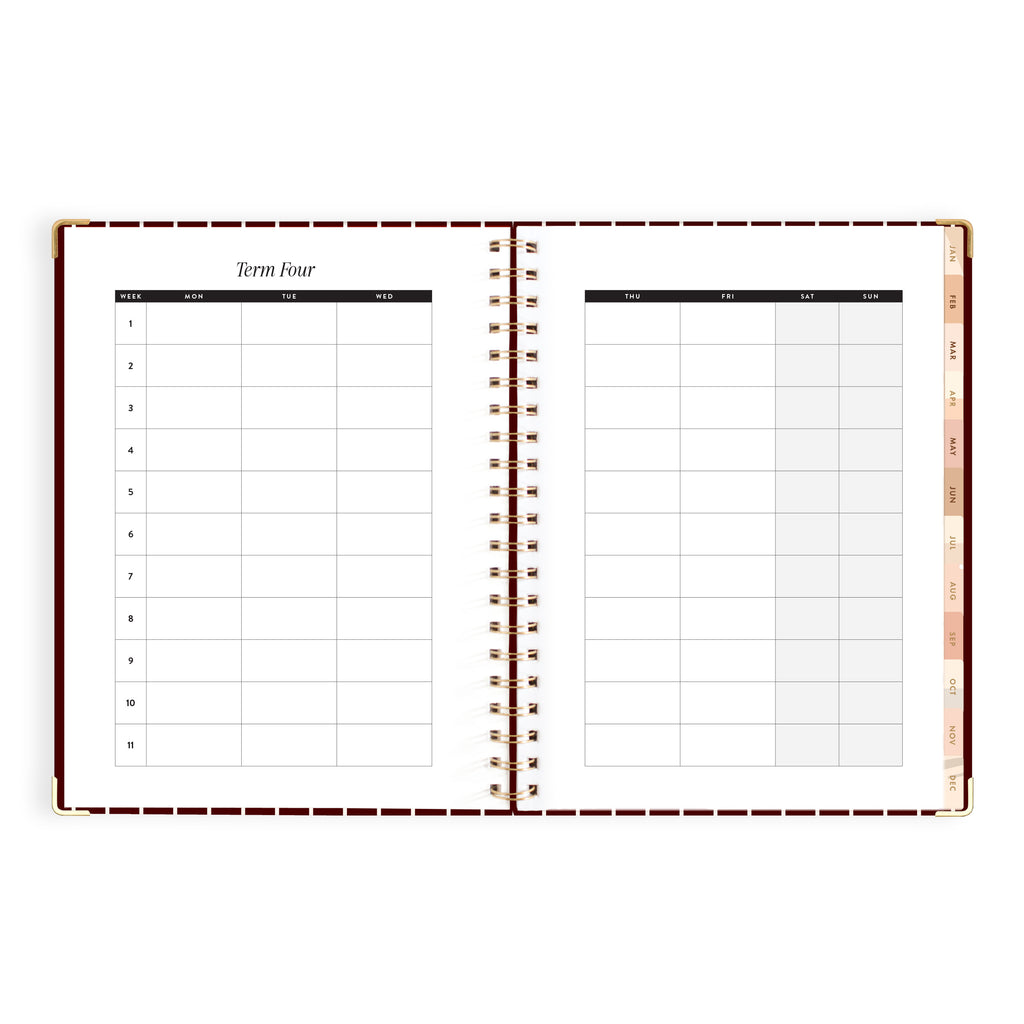 2027 A4 Academic Vertical Planner - Merlot Pinstripe - PRE-ORDER (25 SEPTEMBER)