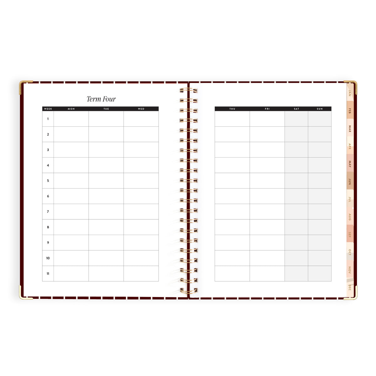 2027 A4 Academic Vertical Planner - Merlot Pinstripe - PRE-ORDER (25 SEPTEMBER)