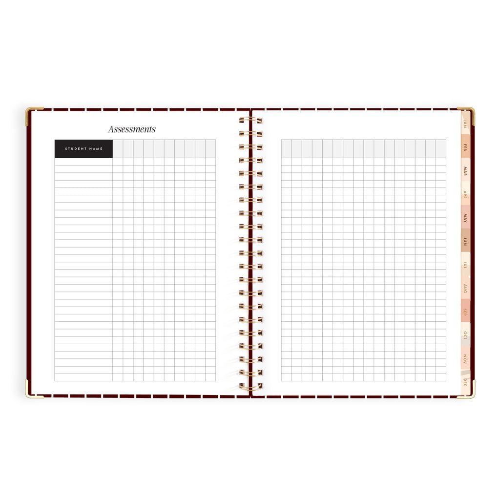 2027 A4 Academic Vertical Planner - Merlot Pinstripe - PRE-ORDER (25 SEPTEMBER)