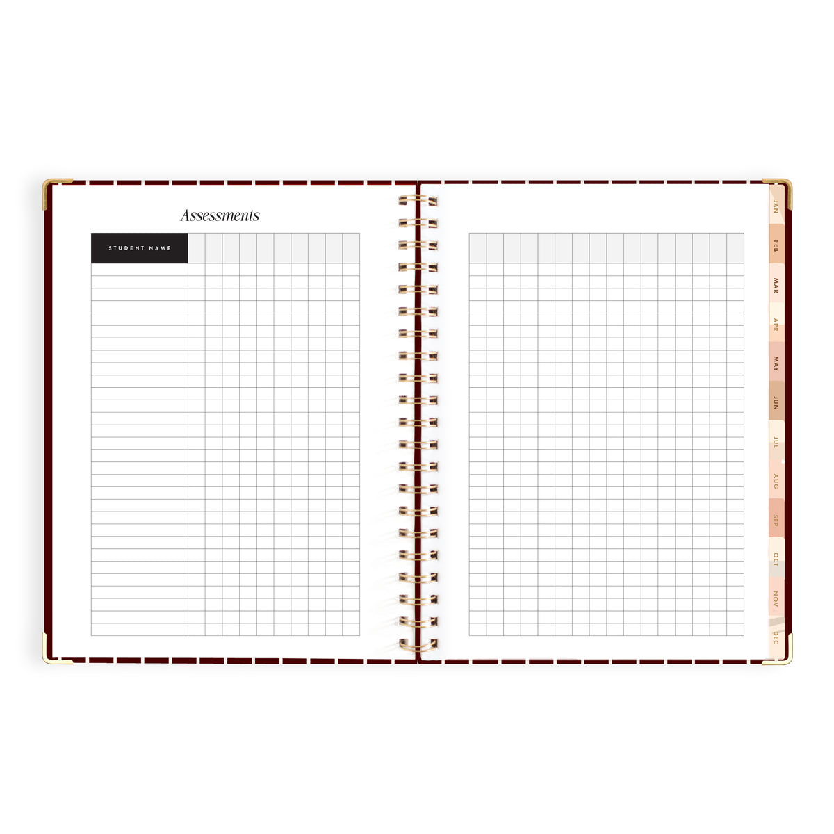 2027 A4 Academic Vertical Planner - Merlot Pinstripe - PRE-ORDER (25 SEPTEMBER)