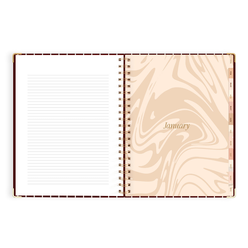 2027 A4 Academic Vertical Planner - Merlot Pinstripe - PRE-ORDER (25 SEPTEMBER)